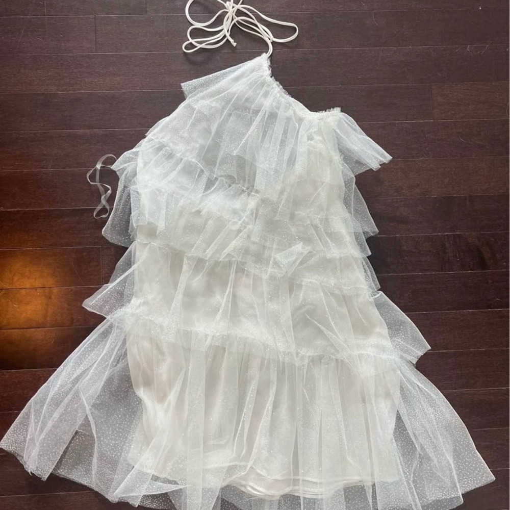 Ruffle White Layered Mini Dress from The Bar - Picture 2 of 2